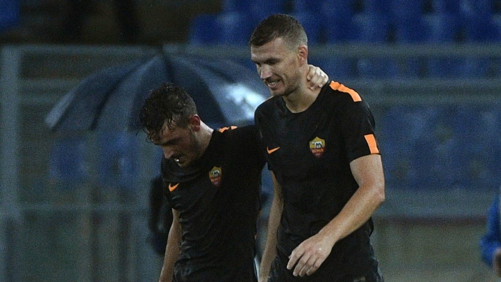 Alessandro Florenzi et Edin Dzeko, Roma, Serie A. GOAL