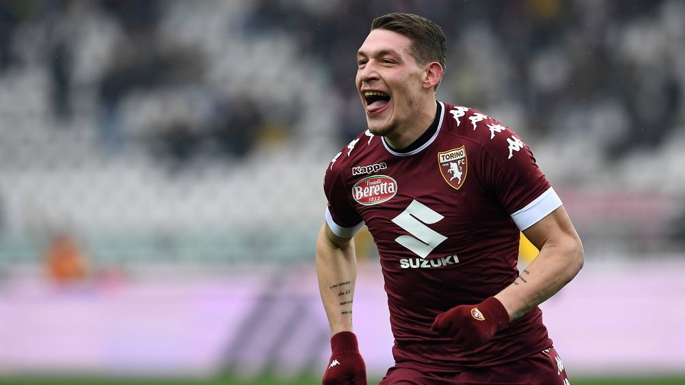 Andrea Belotti celebrating Torino 2017/02/12. AFP