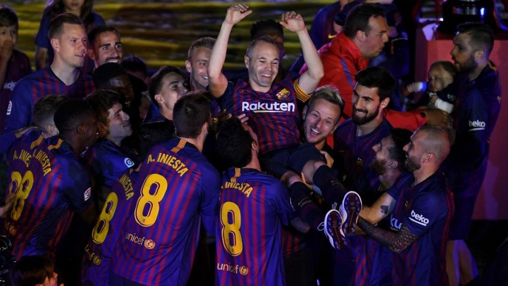 Rakitic admitted it was difficult to find the words to describe Iniesta's departure. GOAL