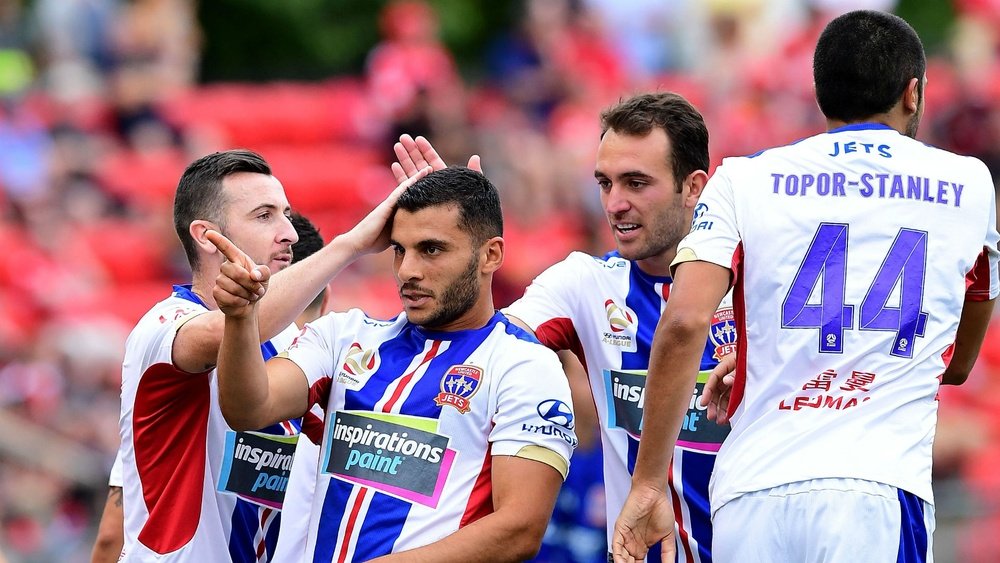Andrew Nabbout celebrates his goal against Adelaide United. Goal