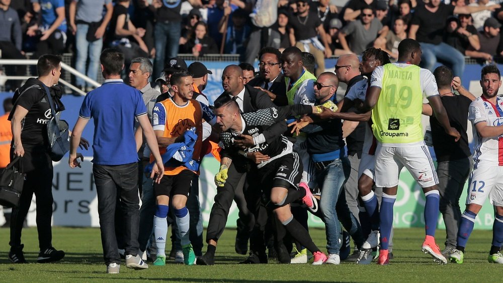 Anthony Lopes, lors du match de Ligue 1 entre Bastia et Lyon. AFP