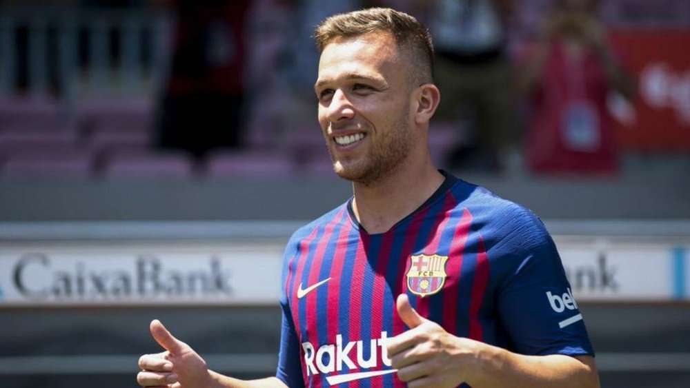 Arthur joined Barcelona from Gremio. GOAL