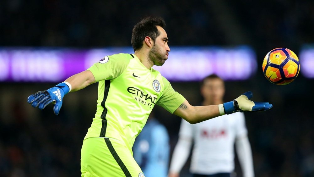 Claudio Bravo during a match with City. Goal
