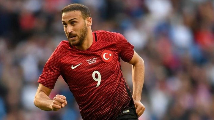 Turkey striker Tosun sorry for red card after supporter confrontation