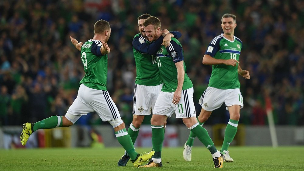 Brunt's free kick helped Northern Ireland to a 2-0 win. GOAL