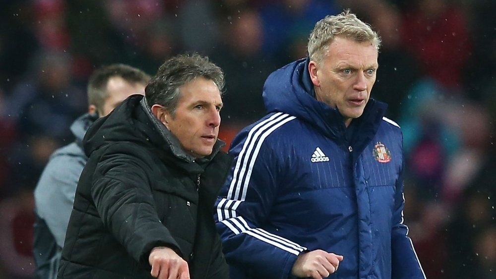 Claude Puel (left) and David Moyes. Goal