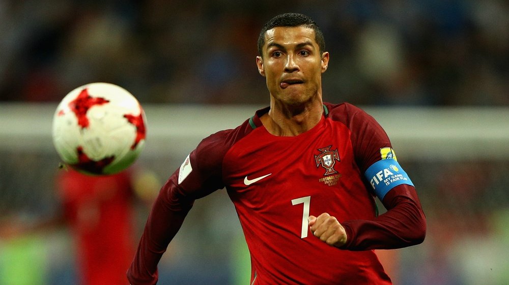 Cristiano Ronaldo lors d'un match avec le Portugal en Coupe des Confédérations. AFP