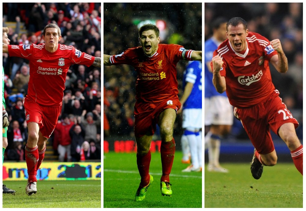 Les légendes de Liverpool, Daniel Agger, Steven Gerrard et Jamie Carragher. Goal