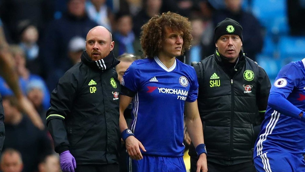 David Luiz, défenseur du Chelsea dans un match de Premier League. AFP