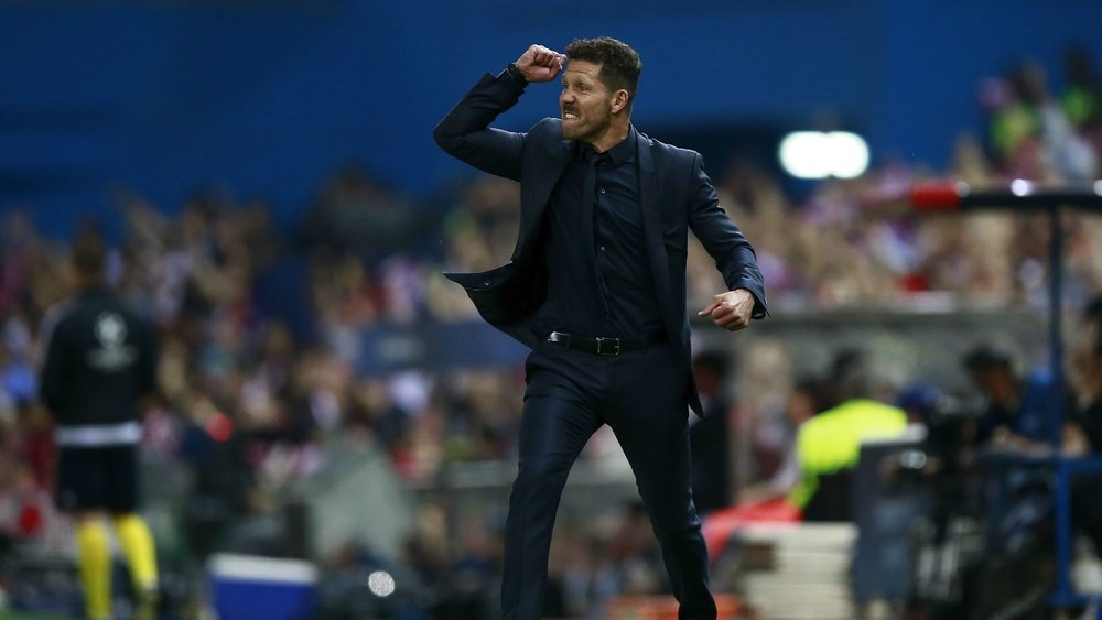 L'entraîneur de l'Atletico Madrid, Diego Simeone, lors du match de C1 contre Leicester. AFP