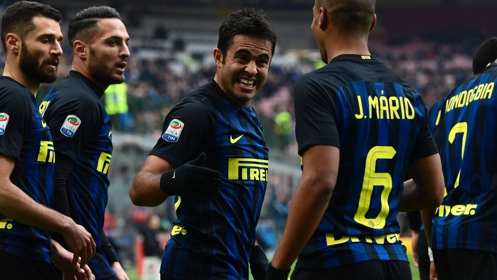Eder dans le match de Serie A entre l'Inter Milan et l'Empoli. AFP