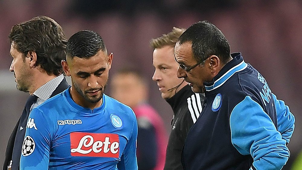 Ghoulam hobbled off in the first half of the loss to City. GOAL