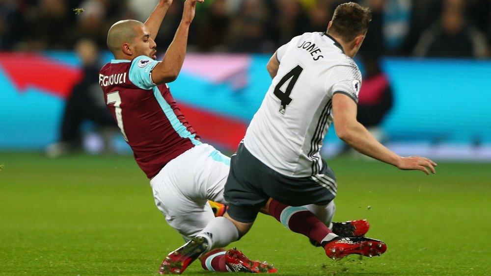 Feghouli was sent off for this challenge on Phil Jones, Goal