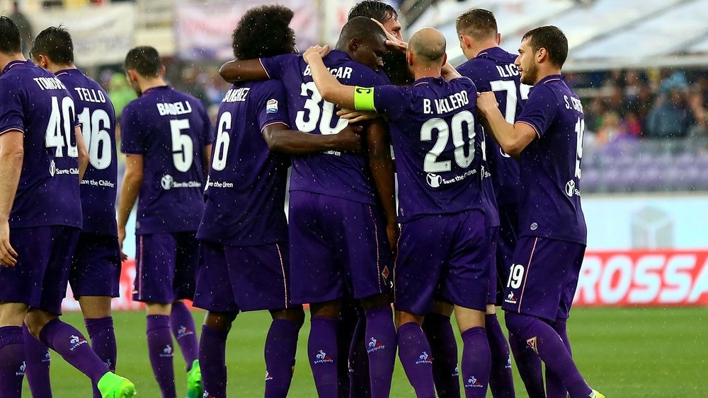 Les joueurs de la Fiorentina dans un match de Serie A. AFP