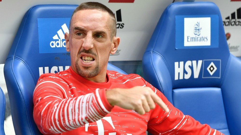 Franck Ribery sitting on the bench. Goal