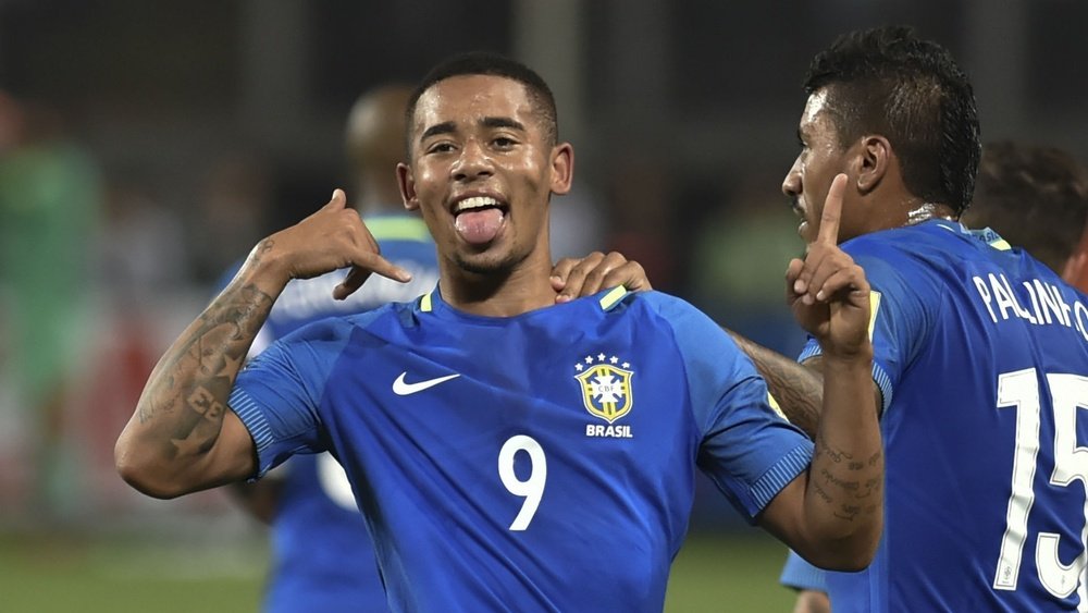 Gabriel Jesus during a match with Brazil. Goal