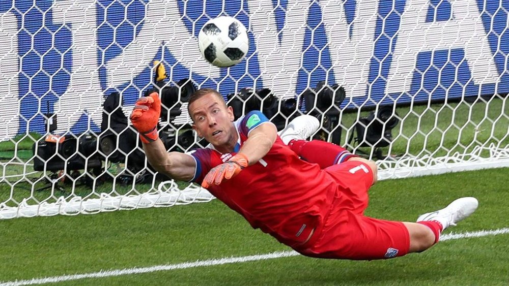 Halldorsson shot to fame for his penalty heroics. GOAL