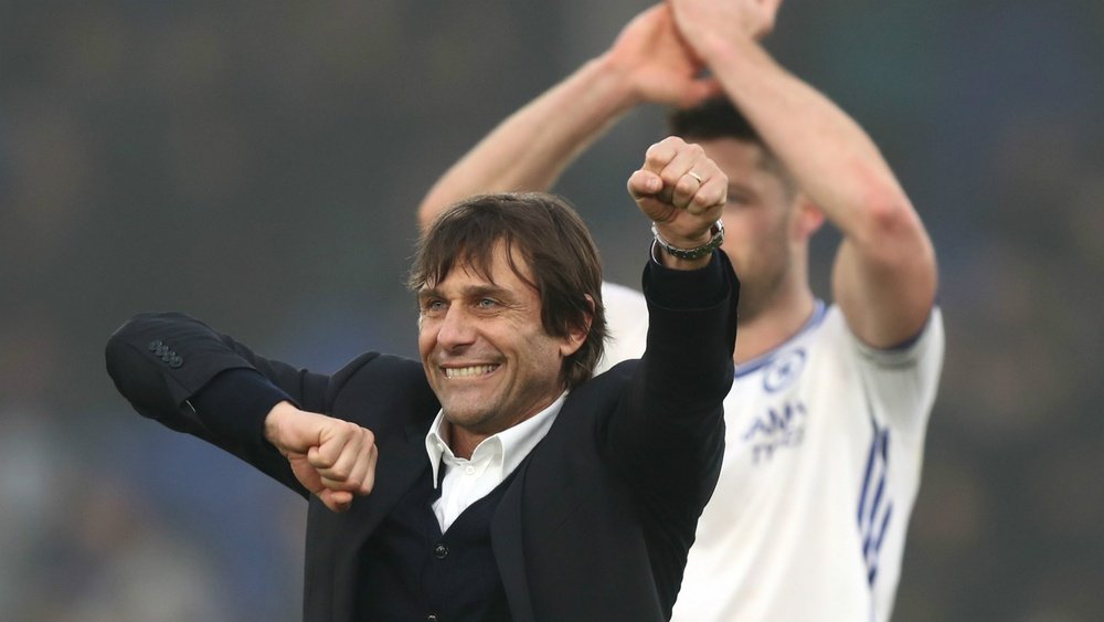Antonio Conte celebrates Chelsea's win over Crystal Palace. Goal