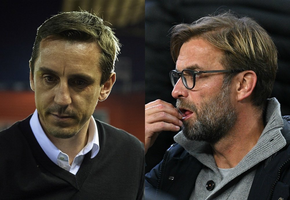 Gary Neville and Jurgen Klopp have been involved in a war of words. Goal