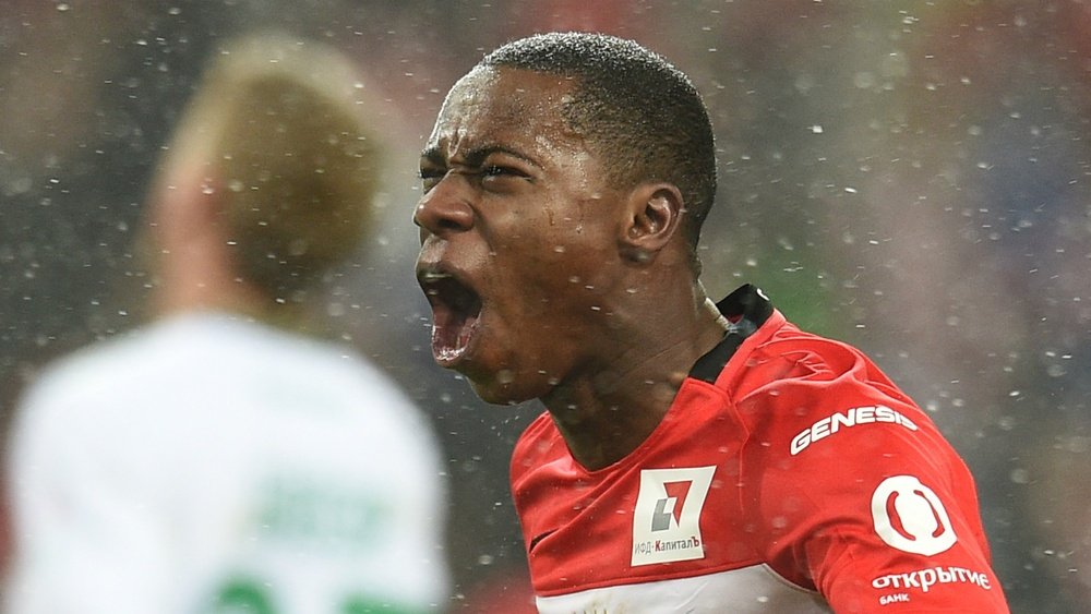 Quincy Promes celebrates scoring for Spartak Moscow. Goal