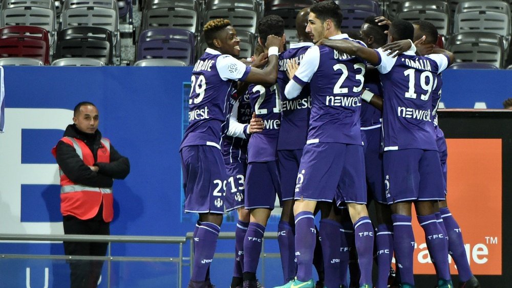 Issiaga Sylla dans le match du Toulouse - Montpellier. AFP