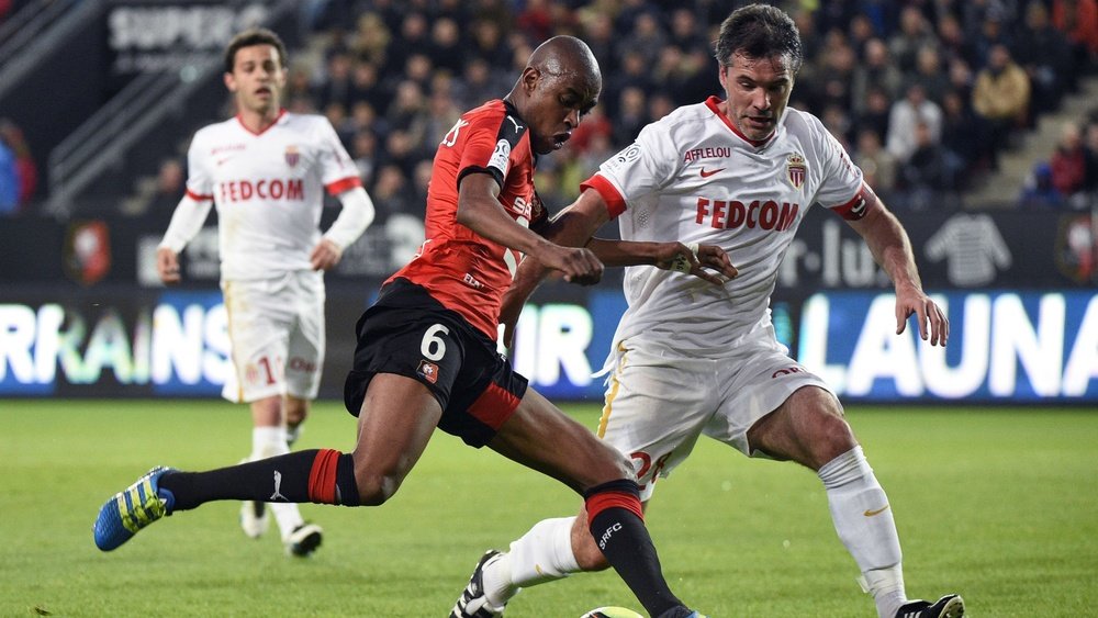Jeremy Toulalan et Gelson Fernandes lors d'un match de Ligue 1 entre Rennes et Monaco. AFP