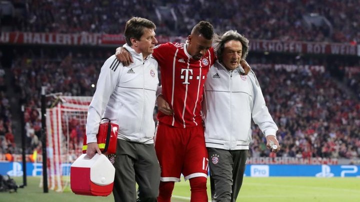 Boateng limped off with a hamstring injury