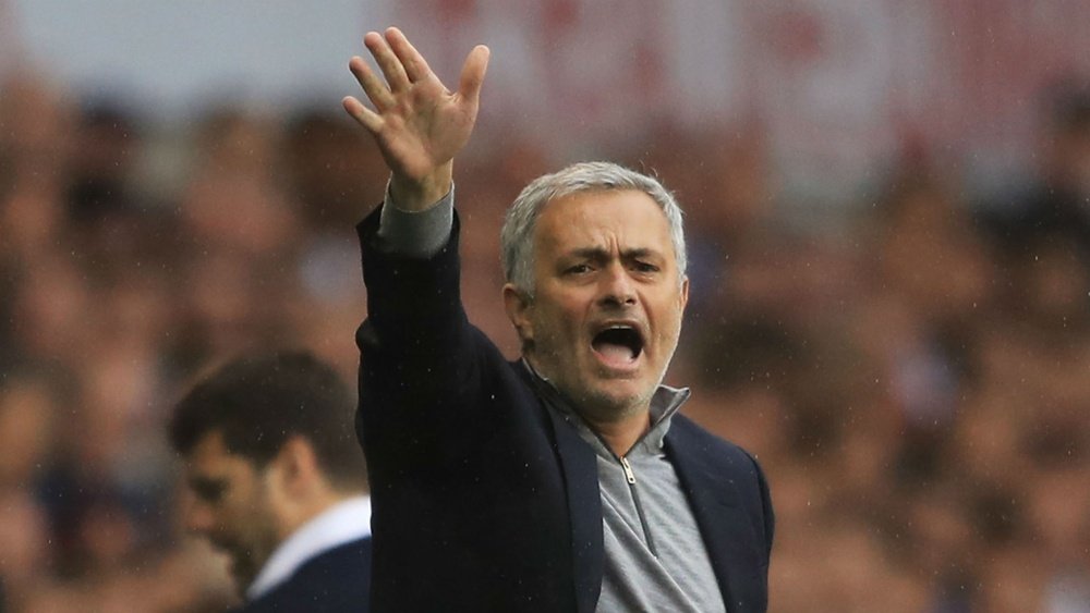L'entraîneur de Manchester United, José Mourinho, lors du match de Premier League. AFP