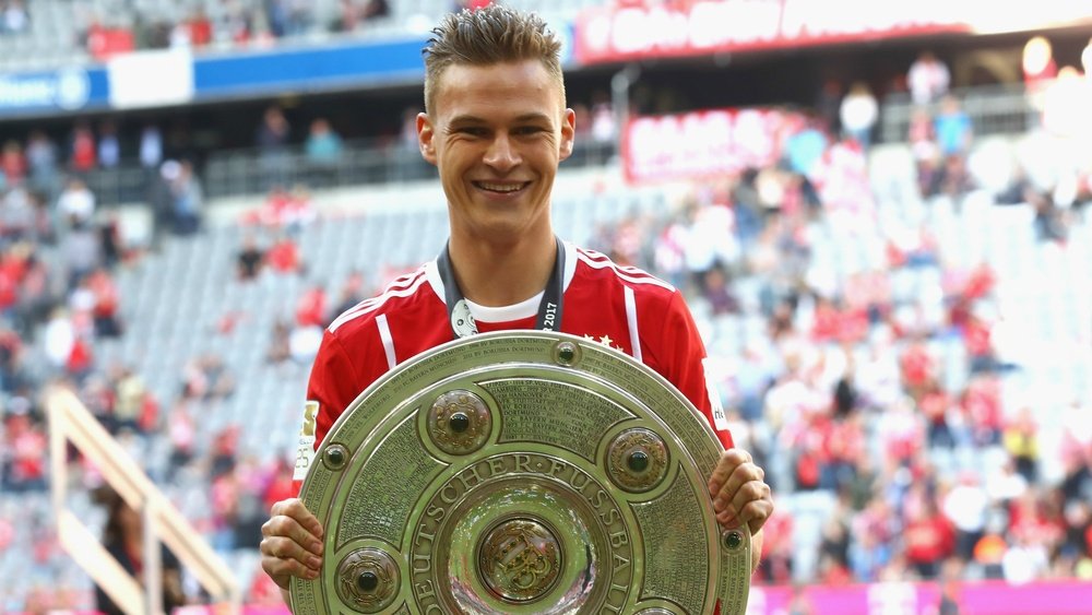 Kimmich seems happy to be at Bayern Munich. AFP