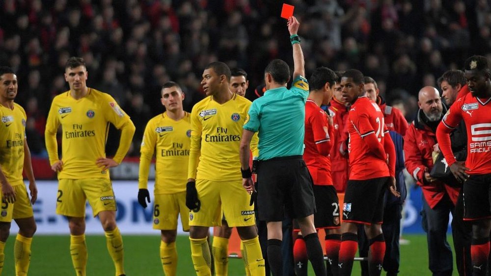 Mbappe accepts Sarr lunge deserved red card