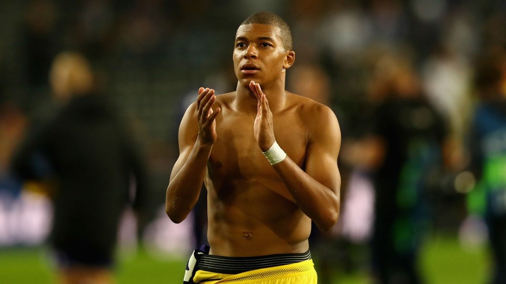 Mbappe was delighted with PSG's win over Anderlecht. GOAL