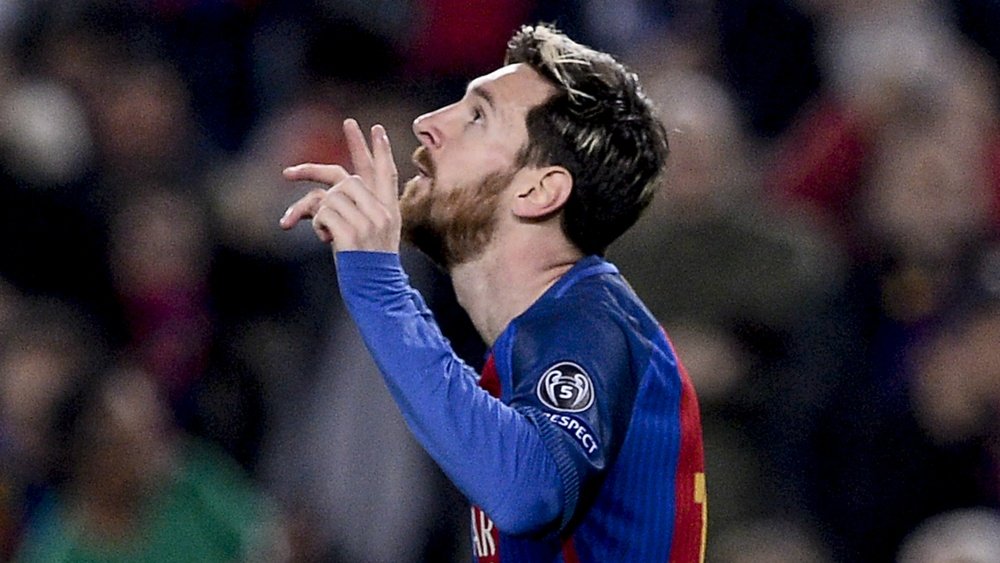 Messi celebrating one of hs numerous goals. Goal