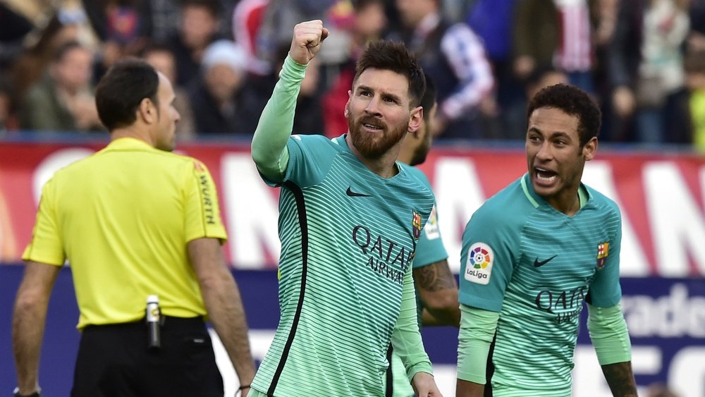 Lionel Messi et Neymar dans le match de Liga entre Atletico et Barcelone. AFP