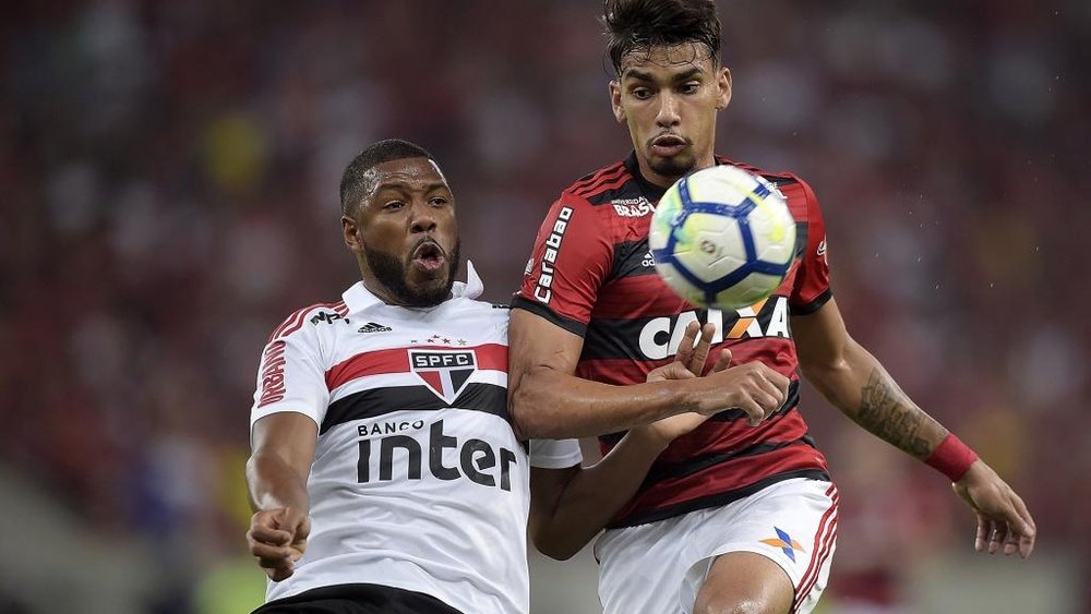 Lucas Paqueta Jucilei Flamengo Sao Paulo Brasileirao Serie A. Goal