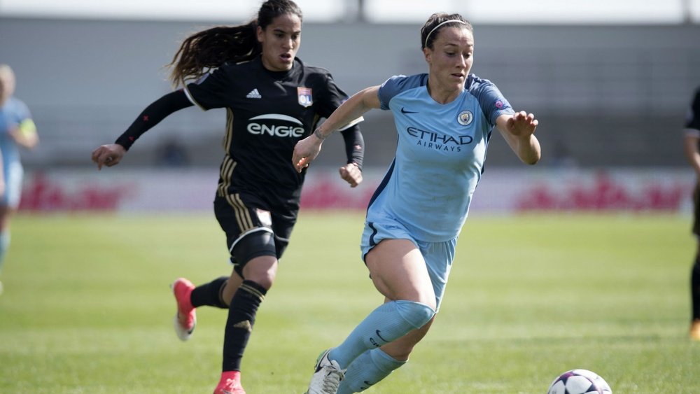 Lucia Bronze, joueuse de Manchester City, lors d'un match de Ligue des champions contre Lyon. AFP