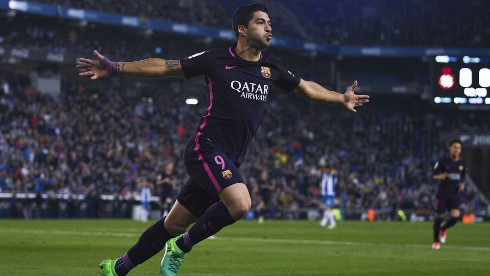 Luis Suarez ended a run of five games without a goal against Espanyol. AFP