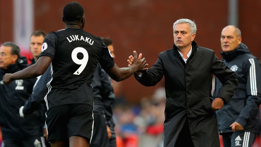 Mourinho praised Lukaku's all-round performance against Stoke, despite his late miss. GOAL