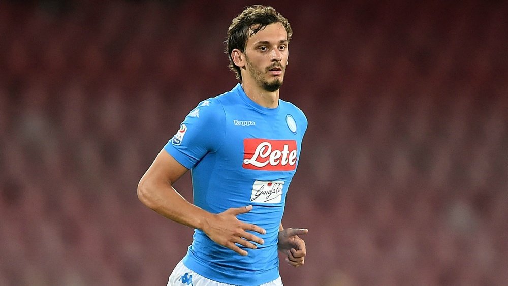 Manolo Gabbiadini dans un match de serie A avec Naples. AFP