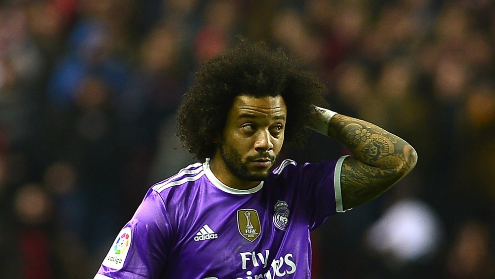Le latéral du Real Madrid, Marcelo, dans un match de Coupe du Roi. AFP