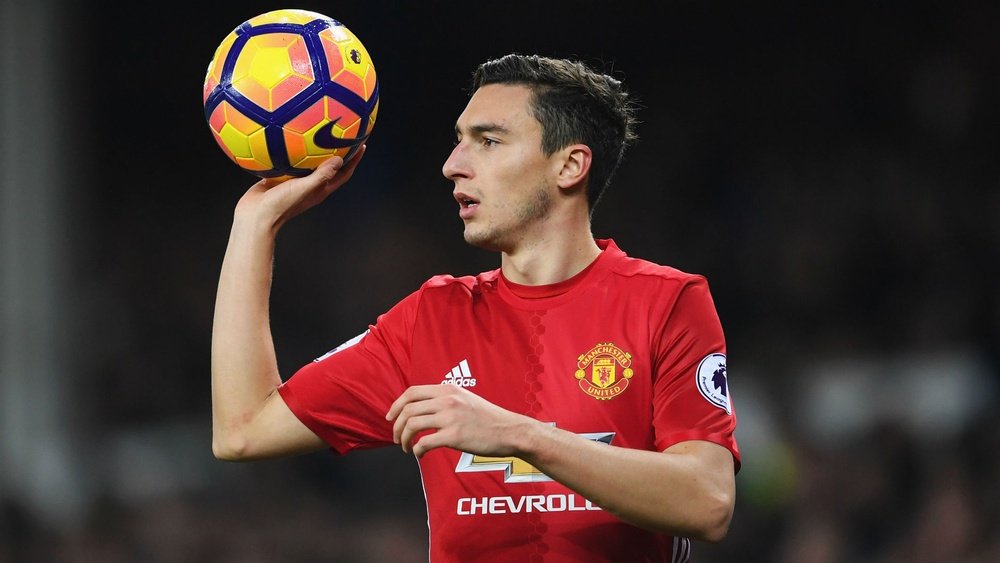 Matteo Darmian in action for Manchester United. Goal