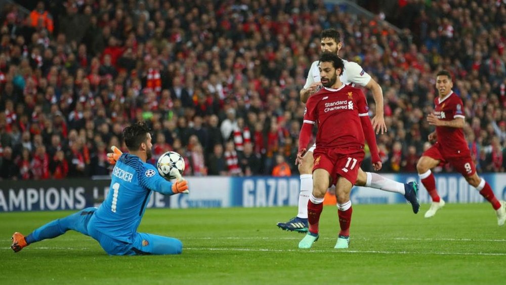 Mo Salah scored twice against his former side in the first leg. GOAL