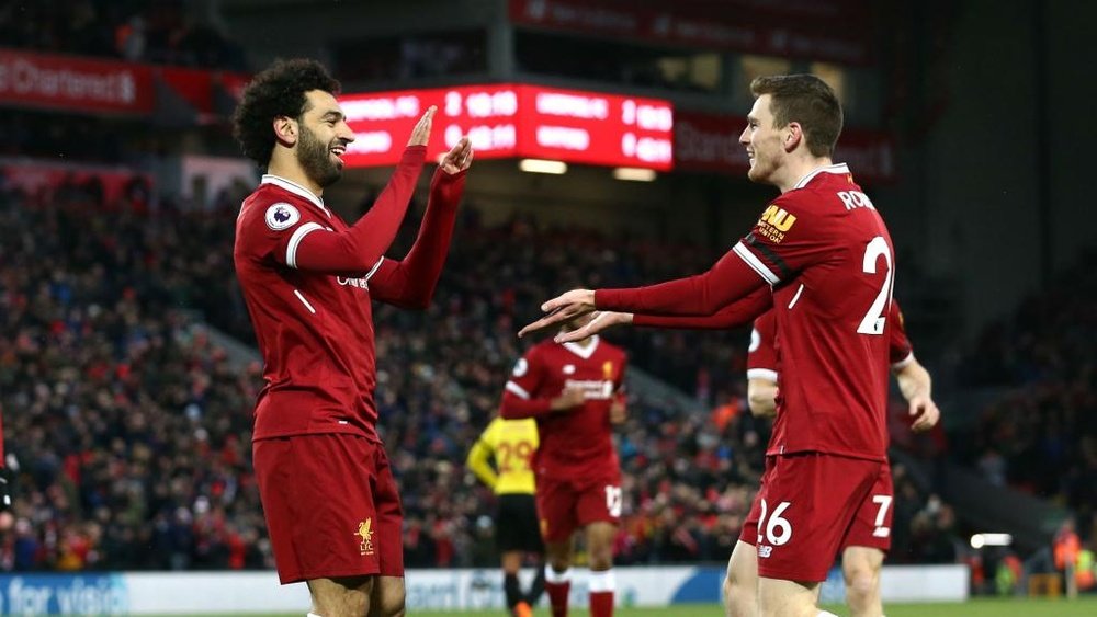 Robertson provided the assist for Salah's second goal on Saturday. GOAL