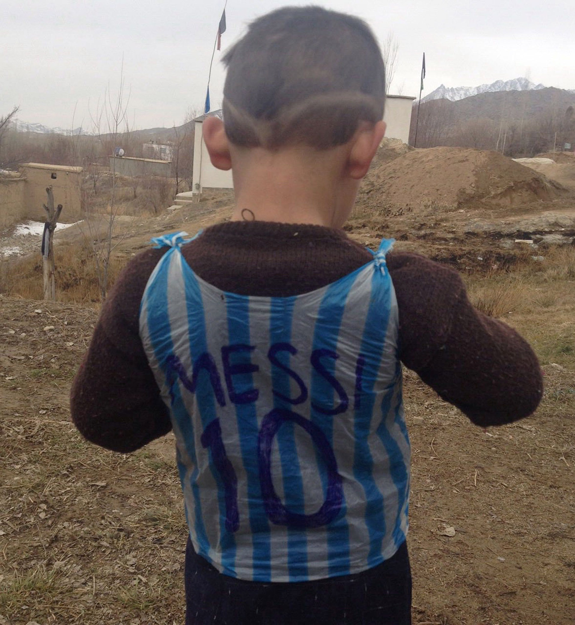 Score! Afghan Boy With Homemade Lionel Messi Jersey Just Got A