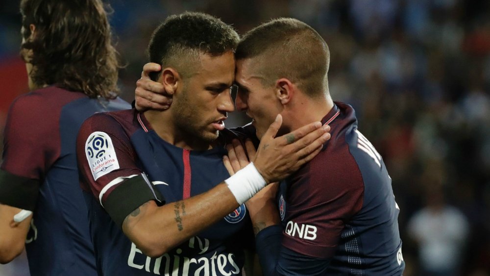 Neymar et Marco Verratti, Paris Saint Germain. GOAL
