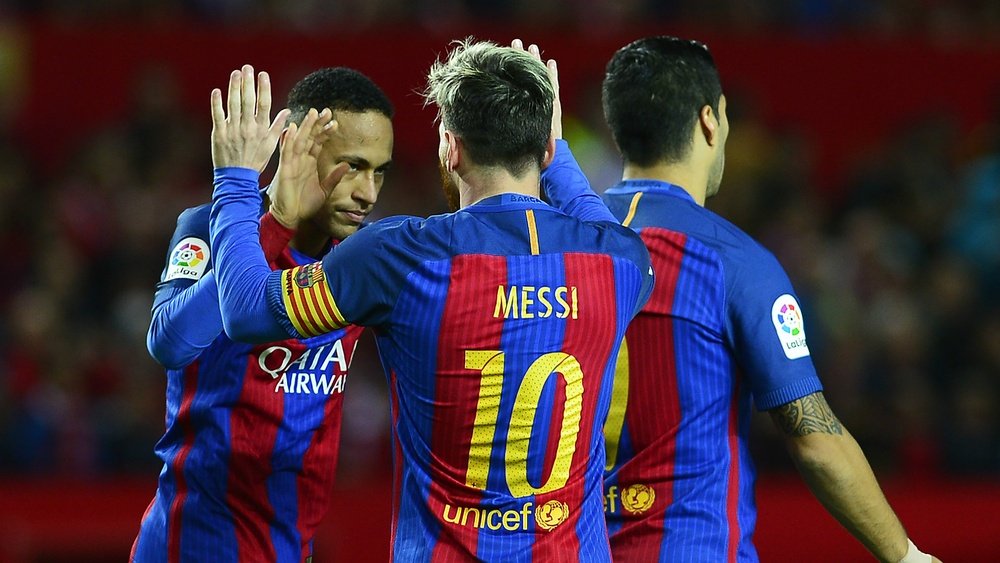 Neymar Messi Suarez Sevilla Barcelona LaLiga 06112016
