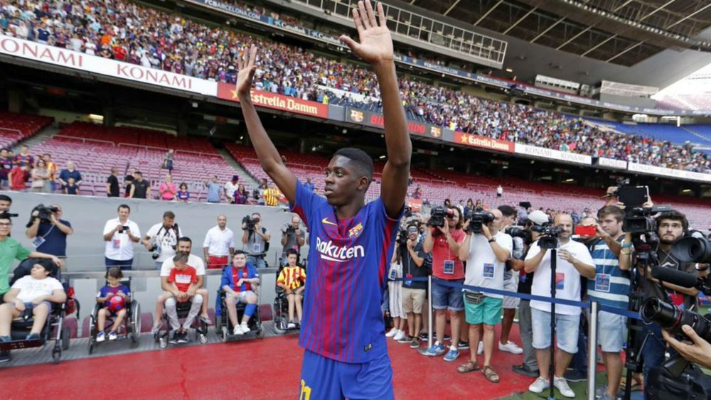 Dembele has been named on the substitutes bench for Barcelona's derby clash against Espanyol. GOAL