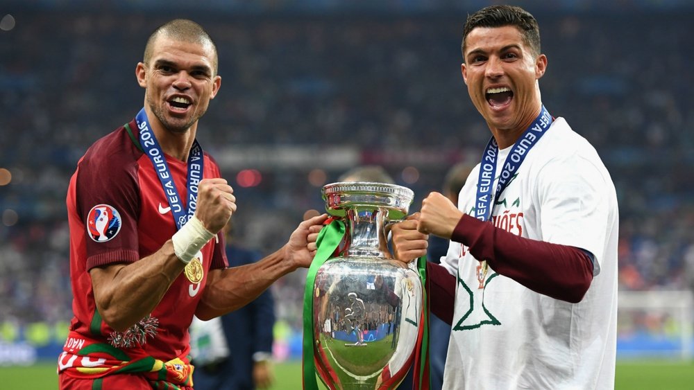 Pepe avoided questions about team-mate Cristiano Ronaldo's future. GOAL
