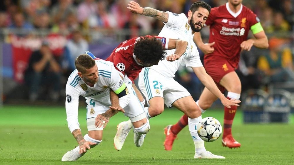 Salah couldn't play on after the tackle. GOAL
