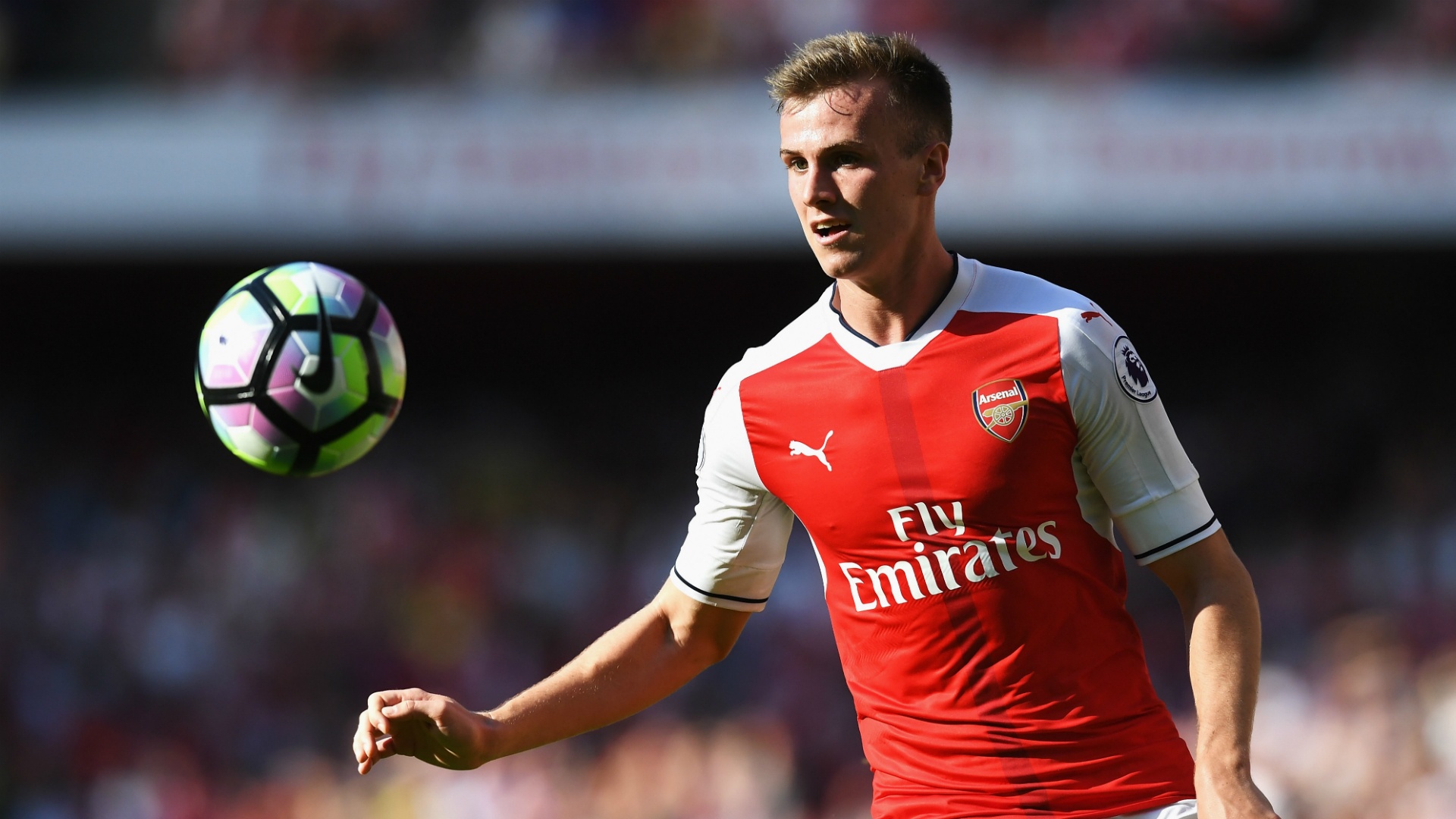 Rob Holding in action for Arsenal. Goal