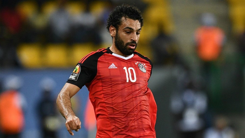 Roma's star Salah playing for Egypt. Goal
